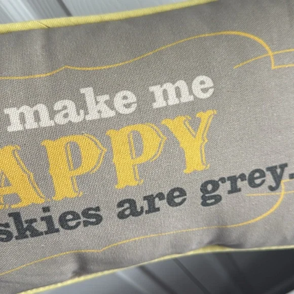 You are my sunshine lumbar accent pillow in gray and yellow - Picture 3 of 4